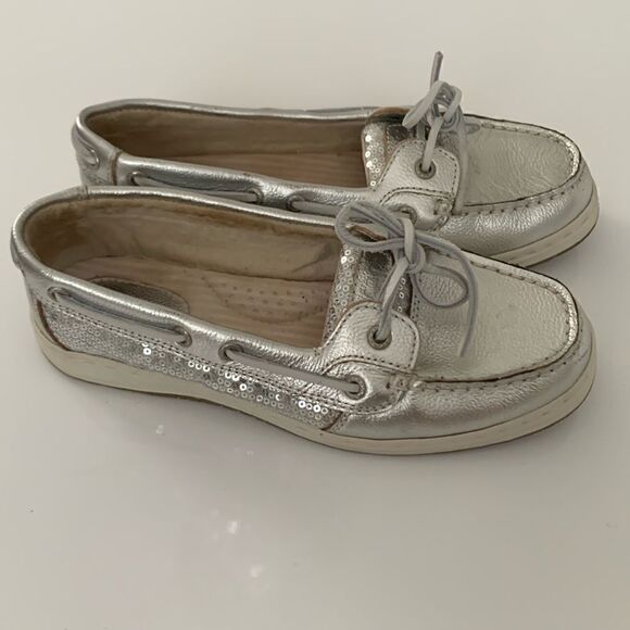 Sebago Shoes - Sebago Silver Embellished Sequins Shoes Size 8